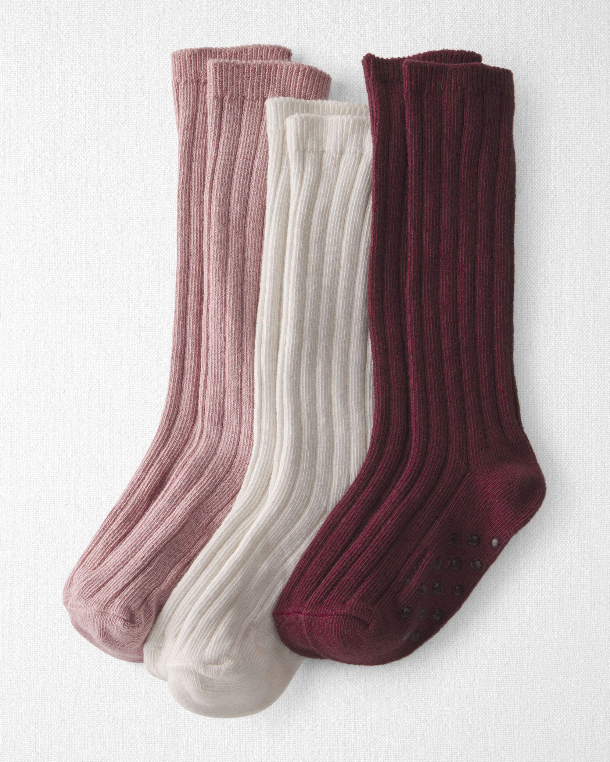 Toddler Girl 3-Pack No-Slip Knee-High Socks Made with Organic Cotton - Image 4