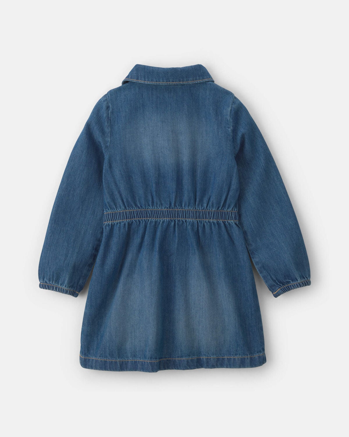 Toddler Girl Denim Long-Sleeve Dress - Medium Wash - Image 2