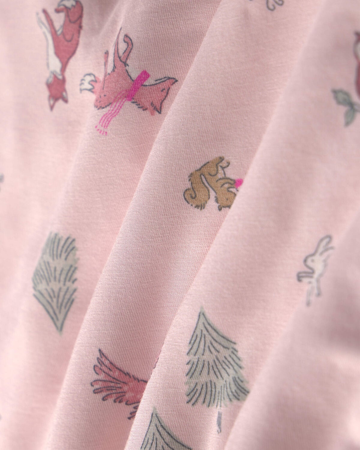 Toddler Girl 2-Piece Woodland PurelySoft™ Snug Fit Pajama Set - Pink - Image 3