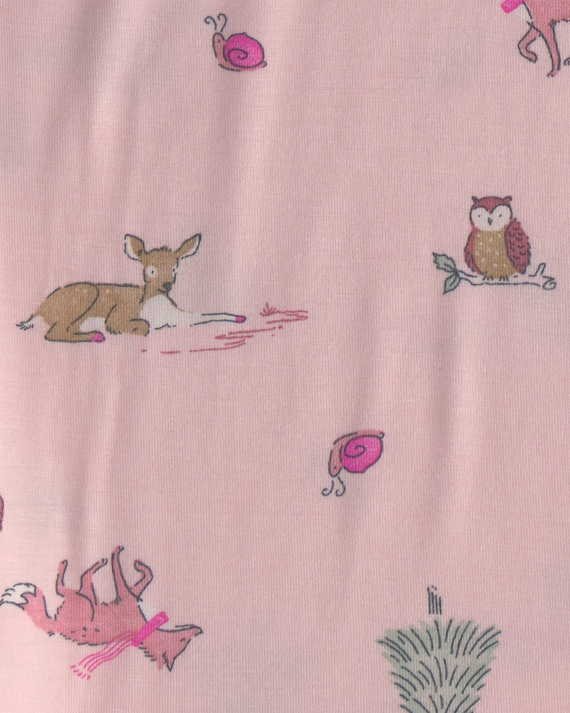 Toddler Girl 2-Piece Woodland PurelySoft™ Snug Fit Pajama Set - Pink - Image 5