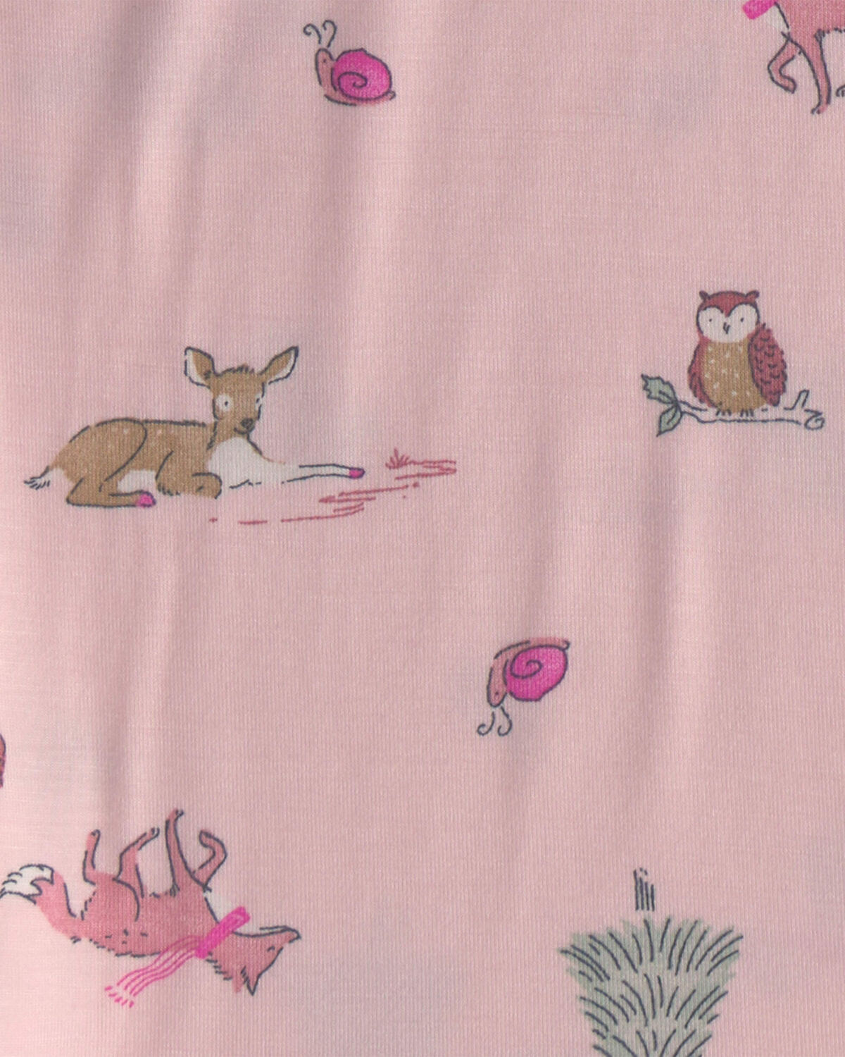 Toddler Girl 2-Piece Woodland PurelySoft™ Snug Fit Pajama Set - Pink - Image 4