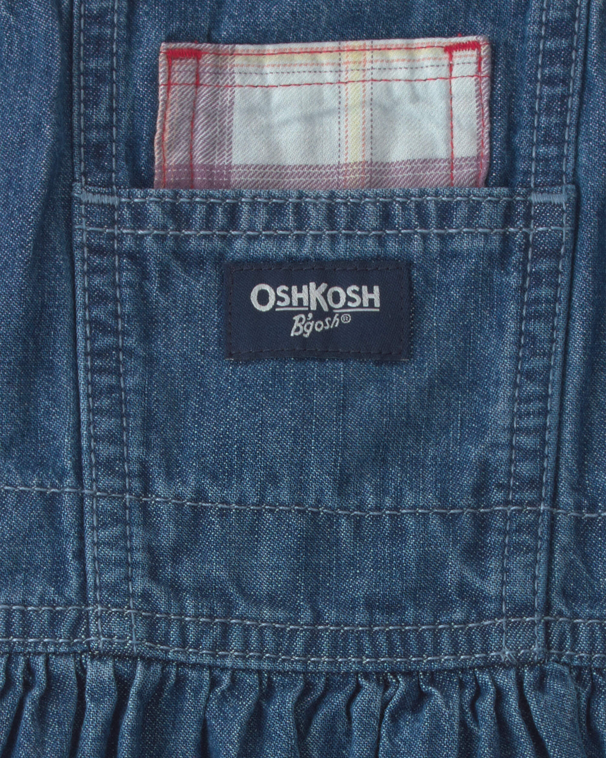 Toddler Girl Chambray Denim Skirtall - Medium Wash - Image 4