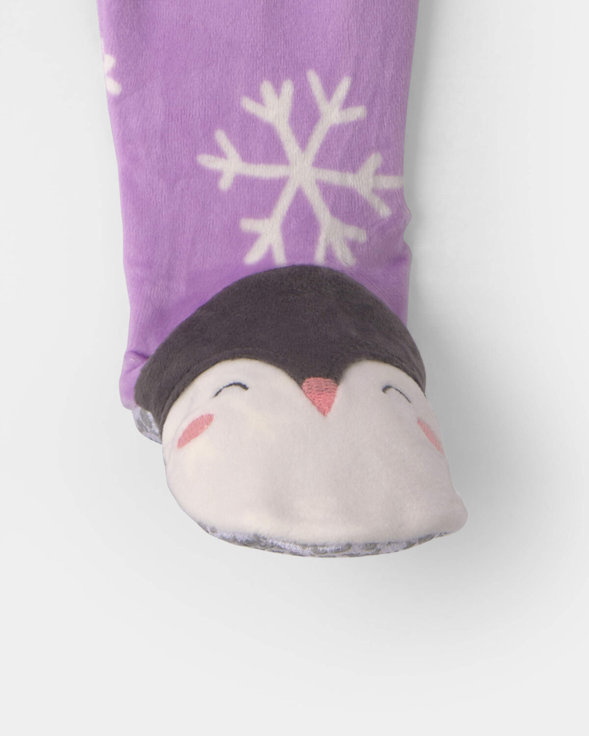 Toddler Girl 1-Piece Penguin DreamPlush Snug Fit Footed Pajama - Purple - Image 3