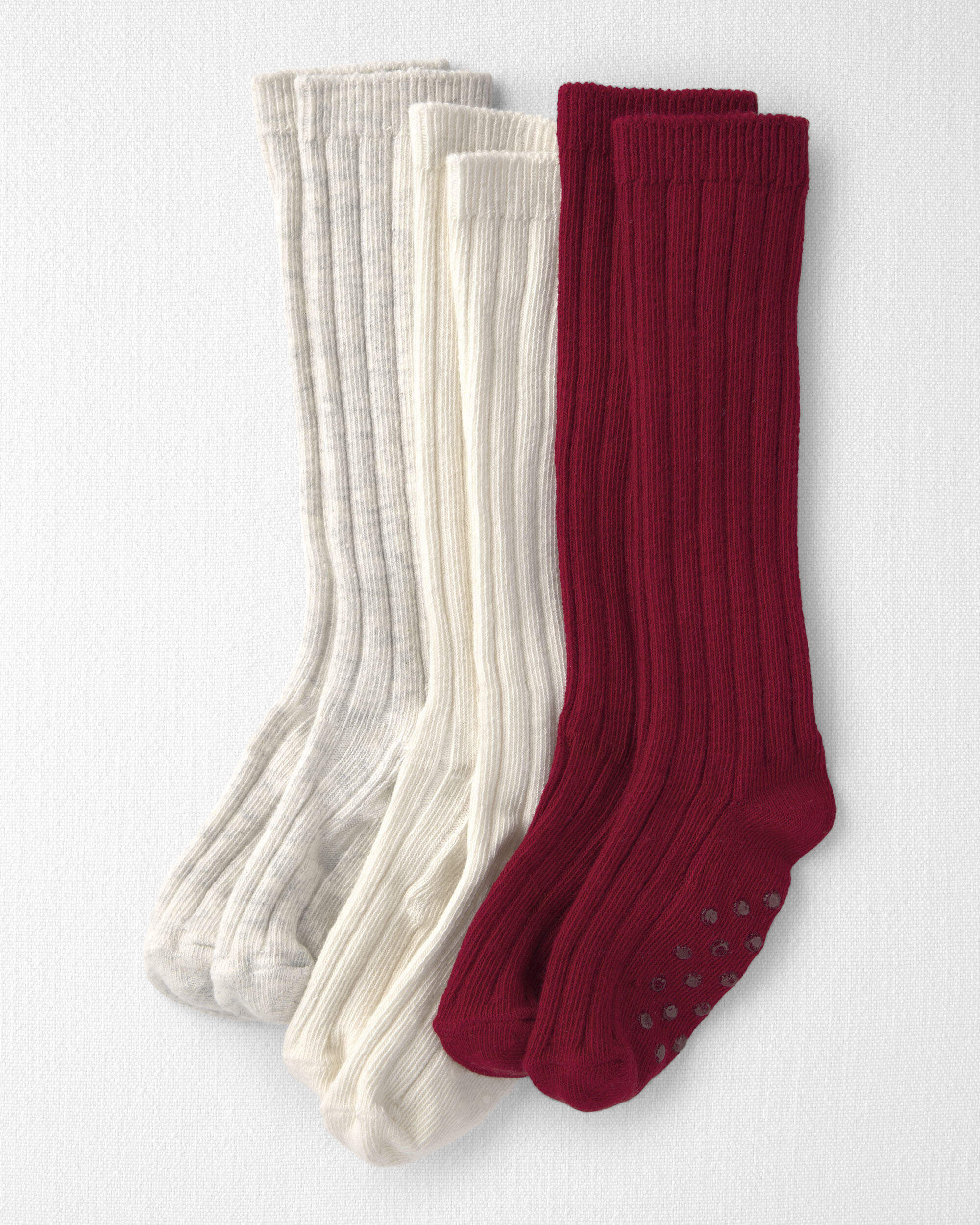 Toddler Girl 3-Pack No-Slip Knee-High Socks Made with Organic Cotton - Image 3