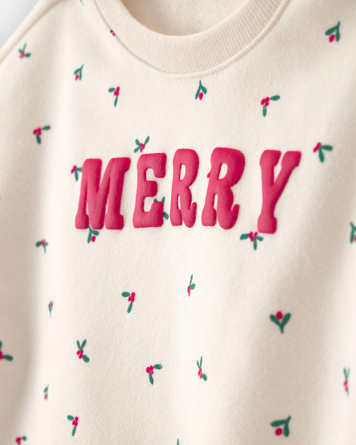 Toddler Girl 2-Piece 'Merry' Fleece Long-Sleeve Top & Pant Set - Cream - Image 3