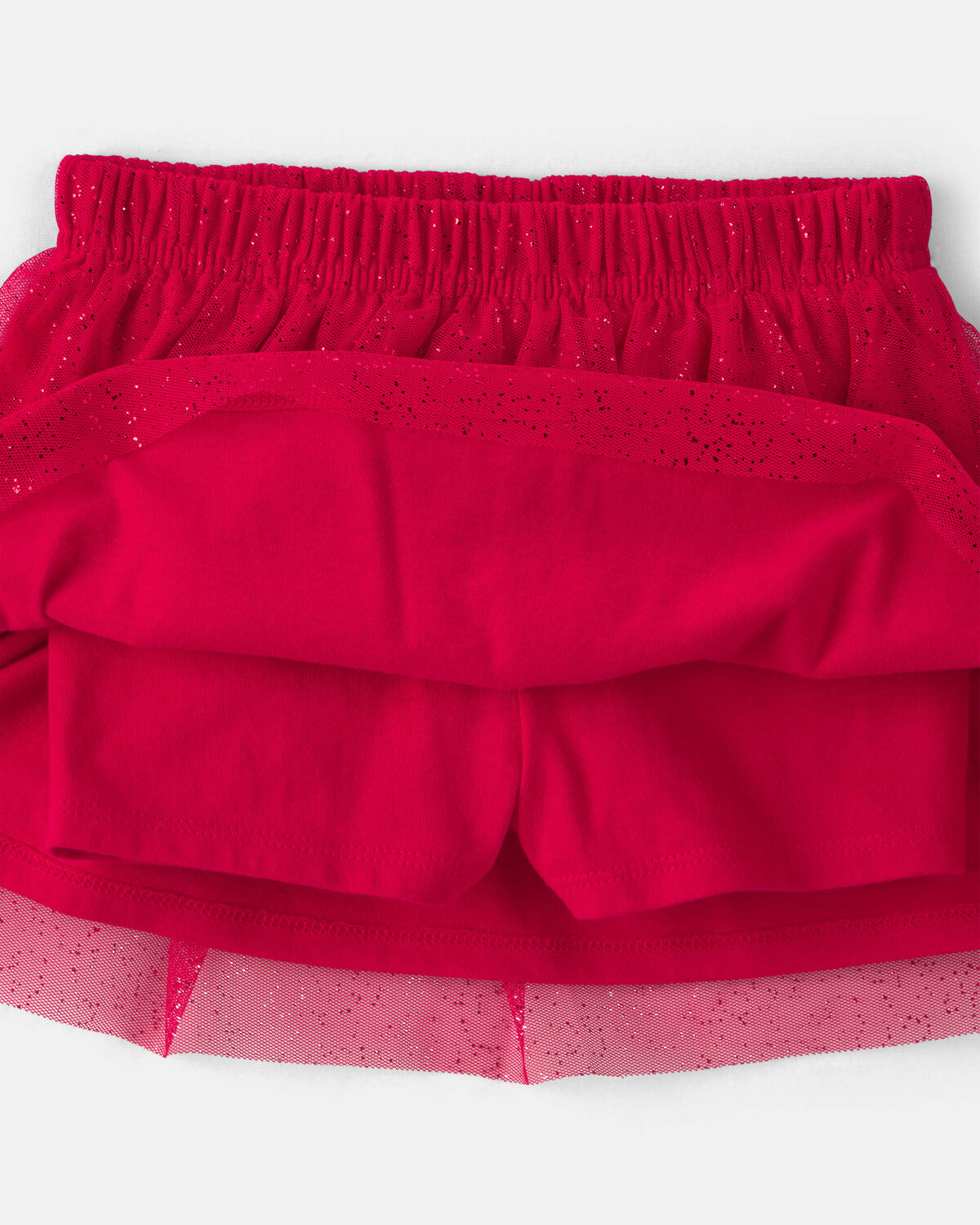 Toddler Girl Tulle Bow Fleece Long-Sleeve Top & Skort Set - Cream/Red - Image 3