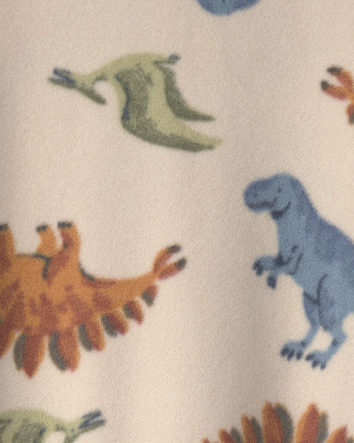 Toddler Boy 1-Piece Dino Fleece Loose Fit Footed Pajama - Tan - Image 4