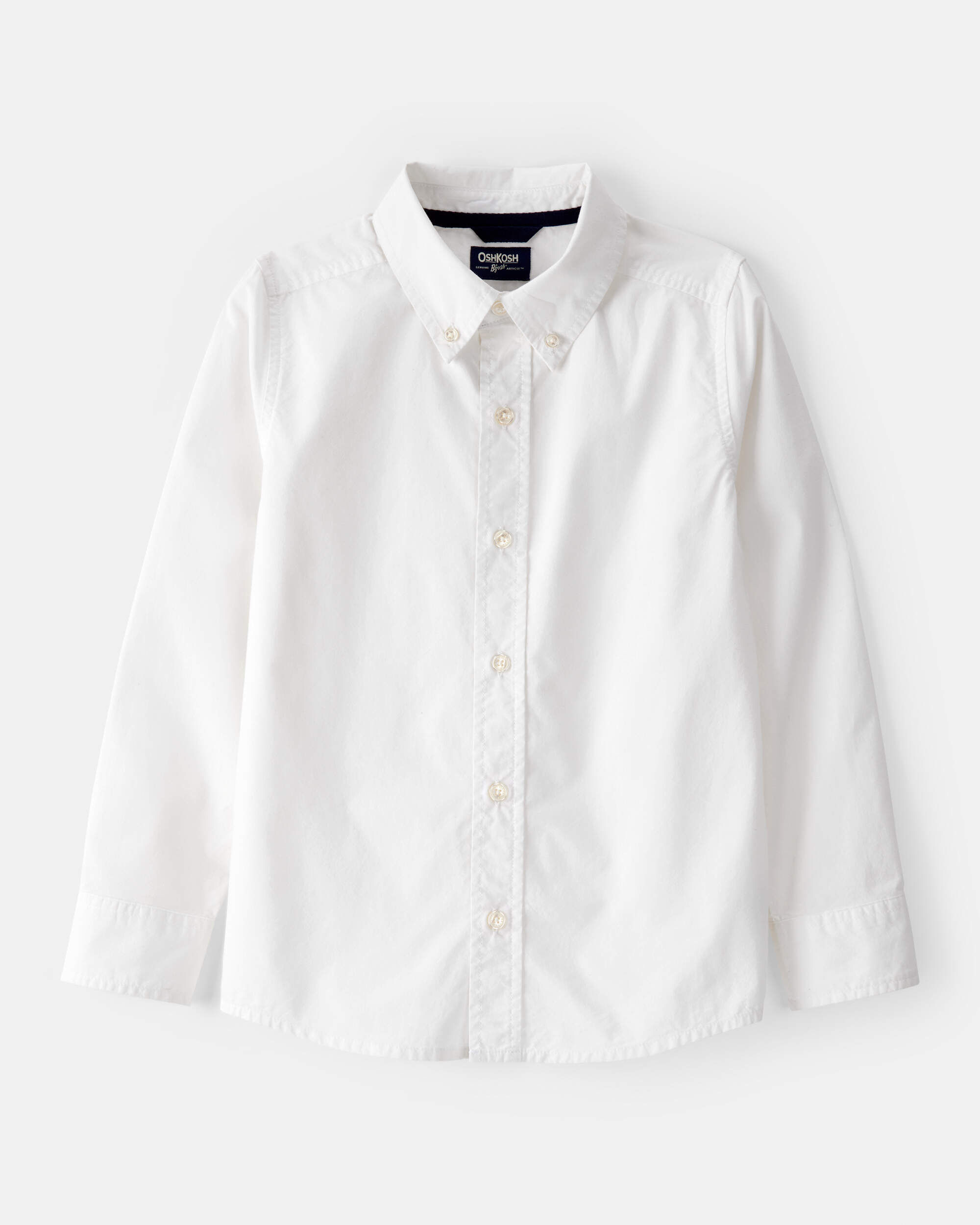 Boys Long Sleeve Button-Front Uniform Shirt - Blue - Image 5