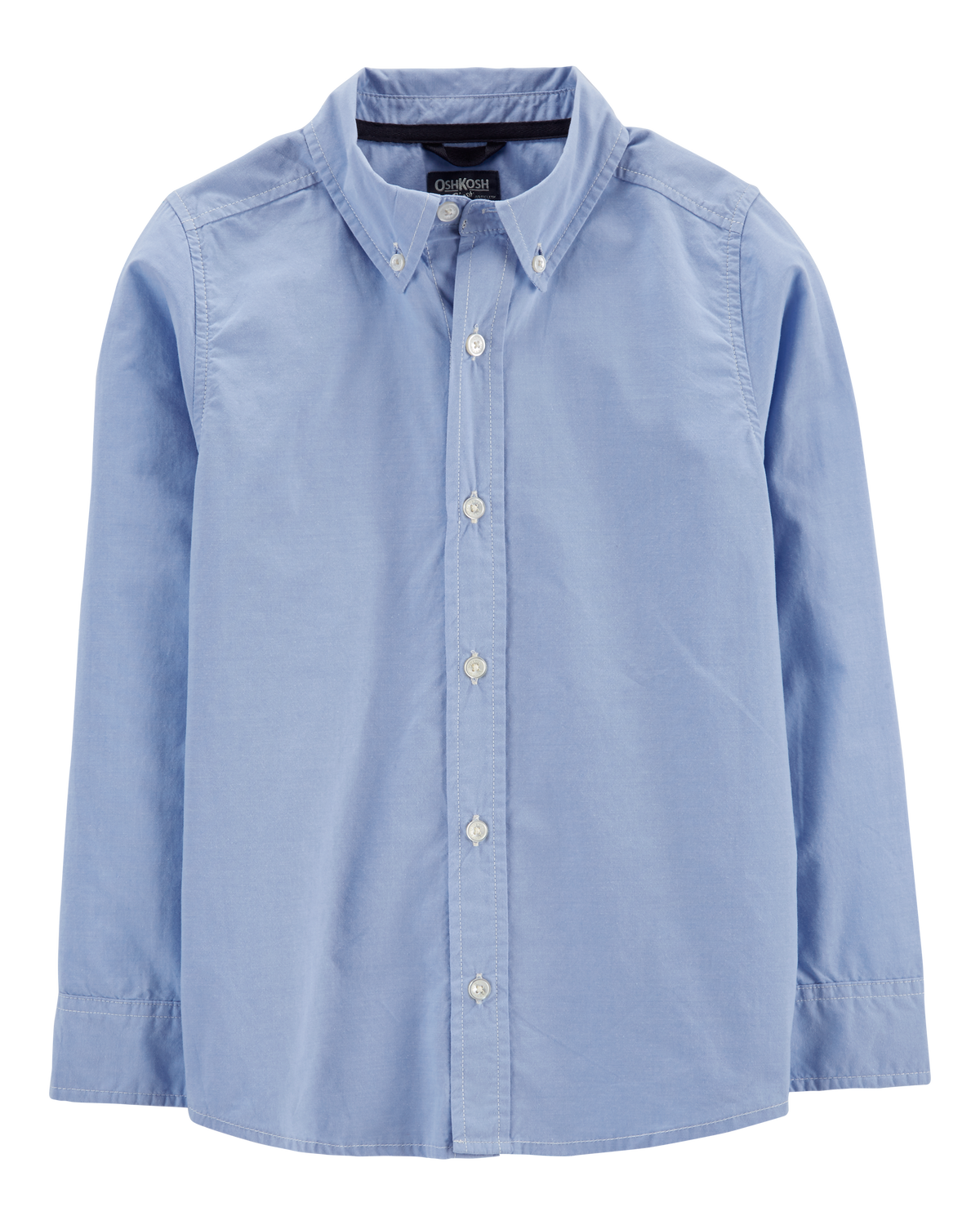 Boys Long Sleeve Button-Front Uniform Shirt - Blue