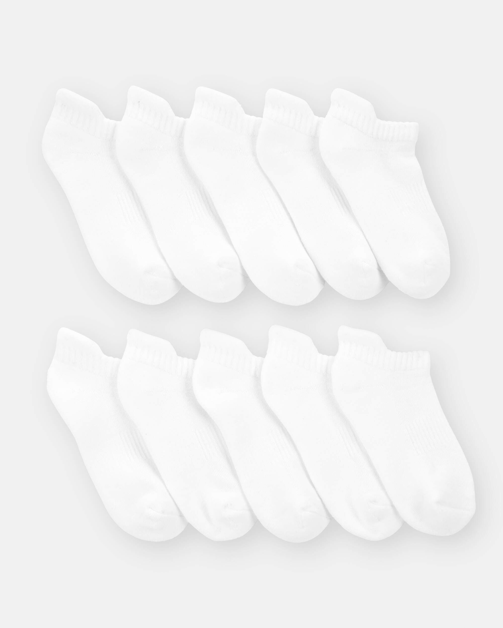 Kid 10-Pack No Show Socks - White - Image 2