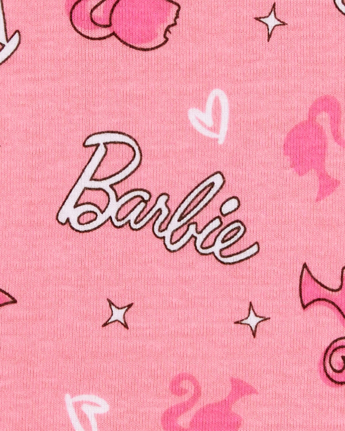 Girls Barbie Snug Fit Cotton 2-Piece Pajamas - Pink - Image 2