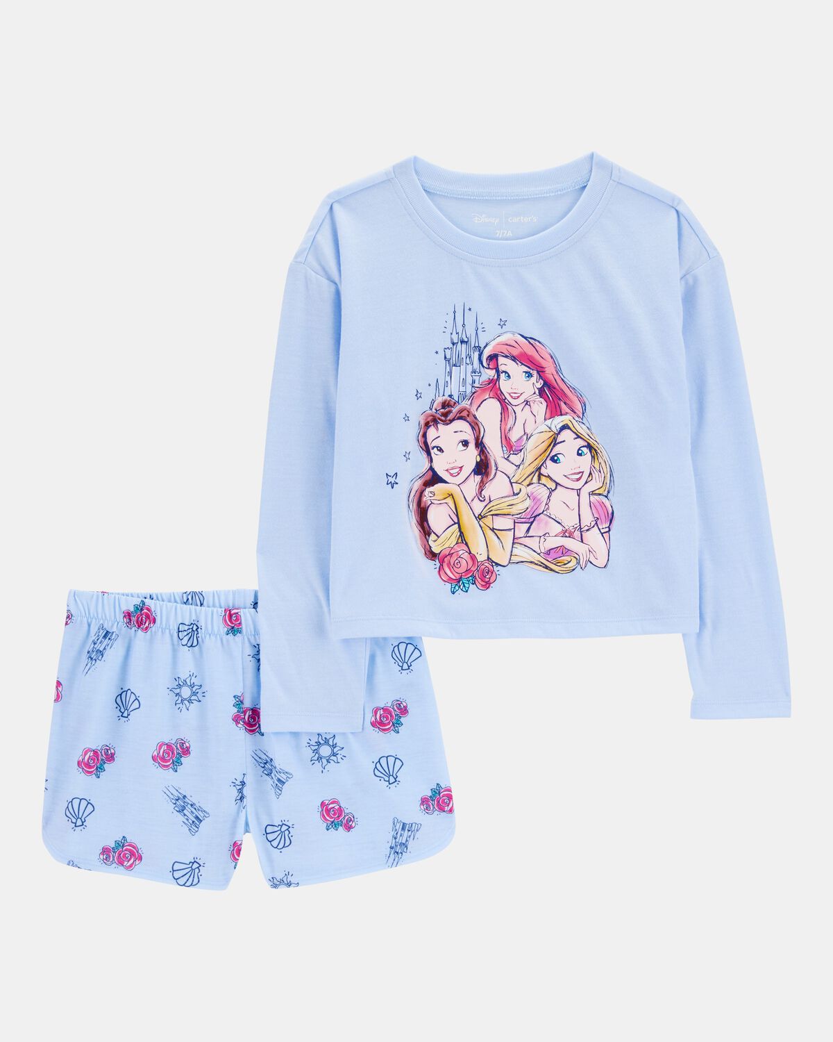 Kid Disney© Princess Loose-Fit 2-Piece Pajamas - Blue