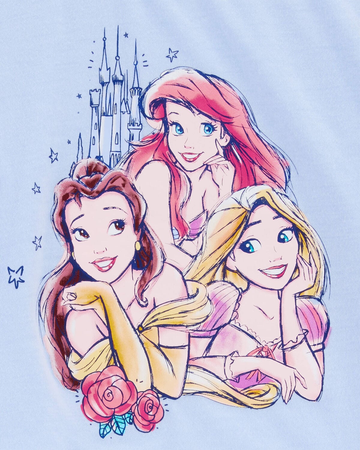 Kid Disney© Princess Loose-Fit 2-Piece Pajamas - Blue - Image 2