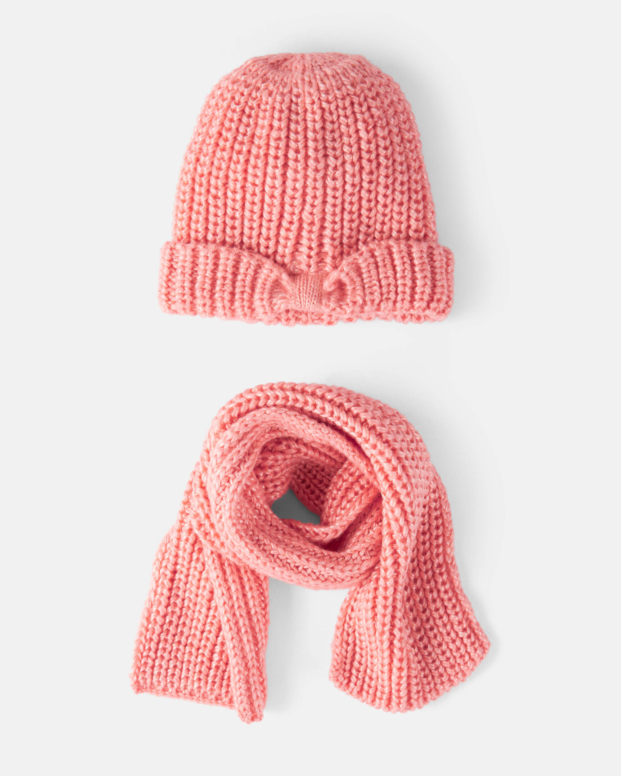 Kids 2-Piece Fair Isle Christmas Beanie & Glove Set - Cream - Image 4