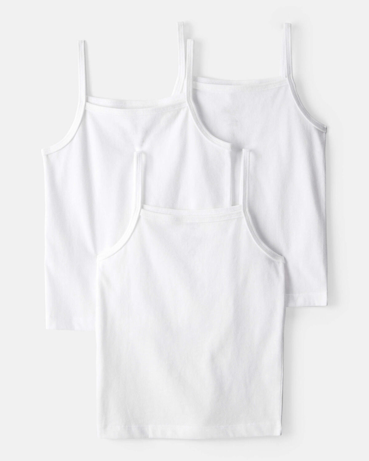 Girls 3-Pack Cami Tank Undershirts - White