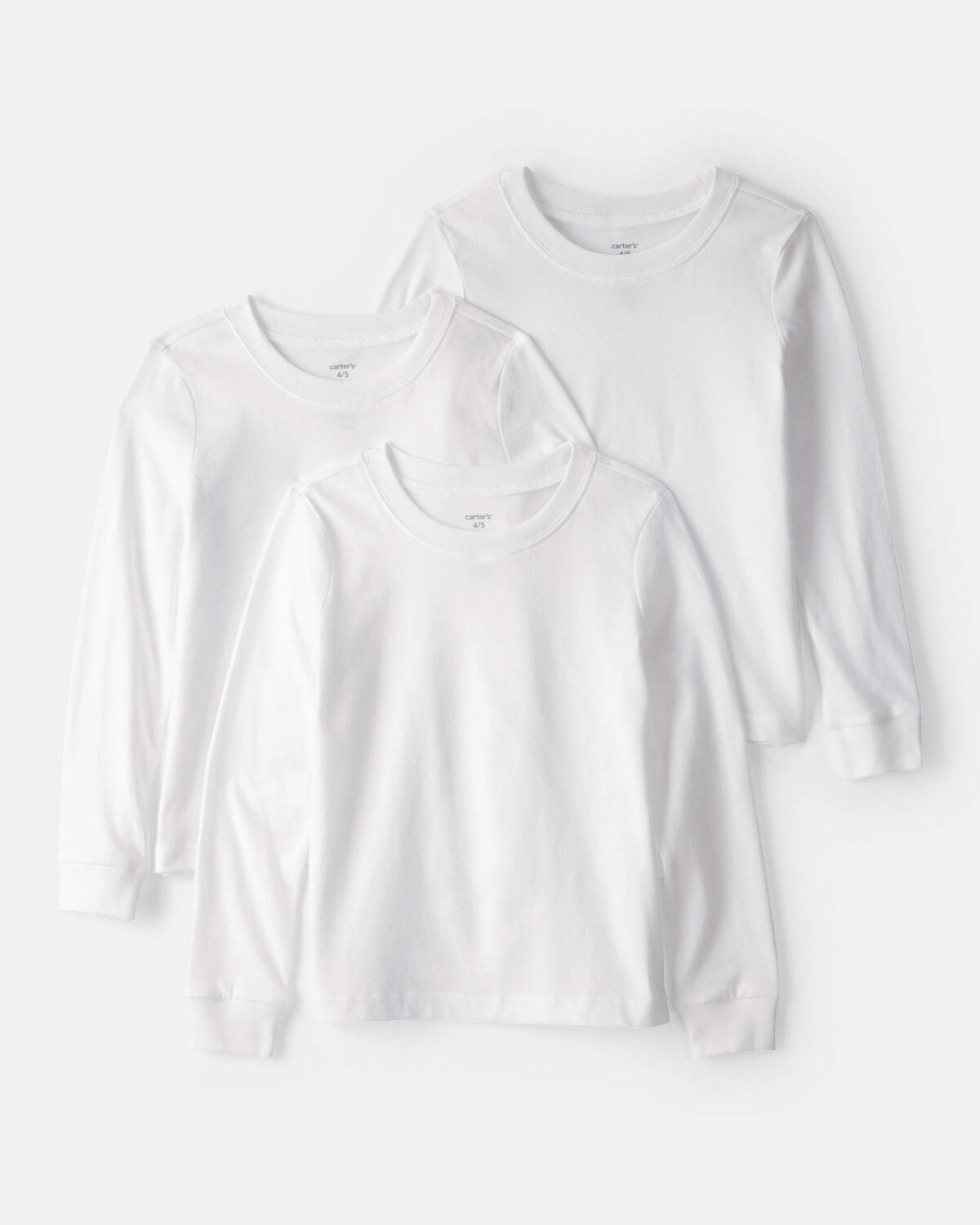 Boys 3-Pack Long-Sleeve Undershirts - White