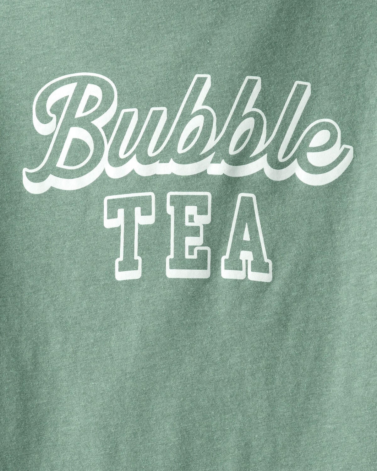 Girls Bubble Tea Long-Sleeve Graphic Tee - Green - Image 2
