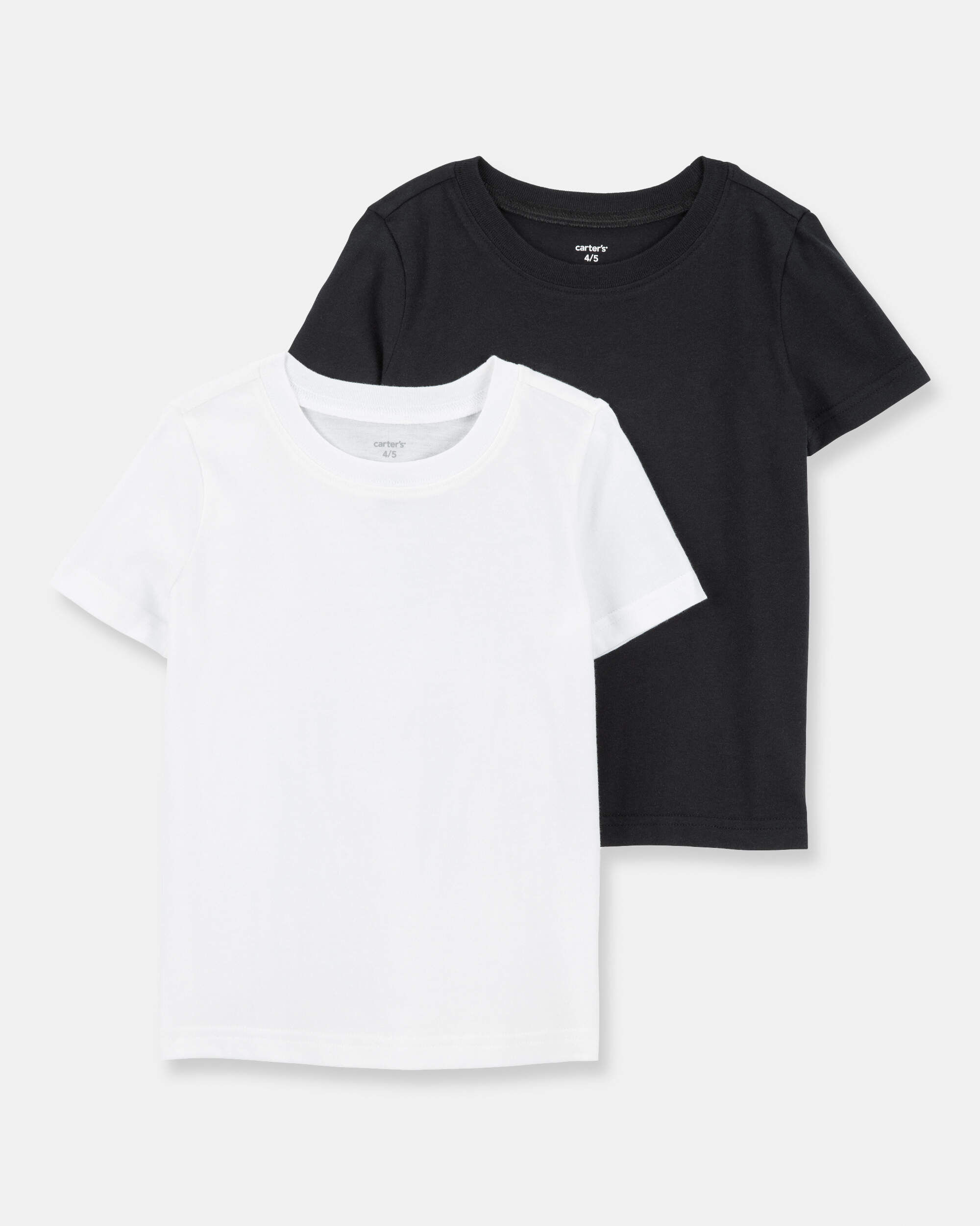 Boys 2-Pack Short-Sleeve Undershirts - Black/White - Image 2