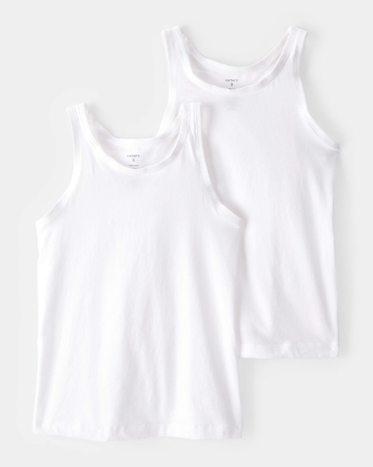 Girls 2-Pack Tank Undershirts - White