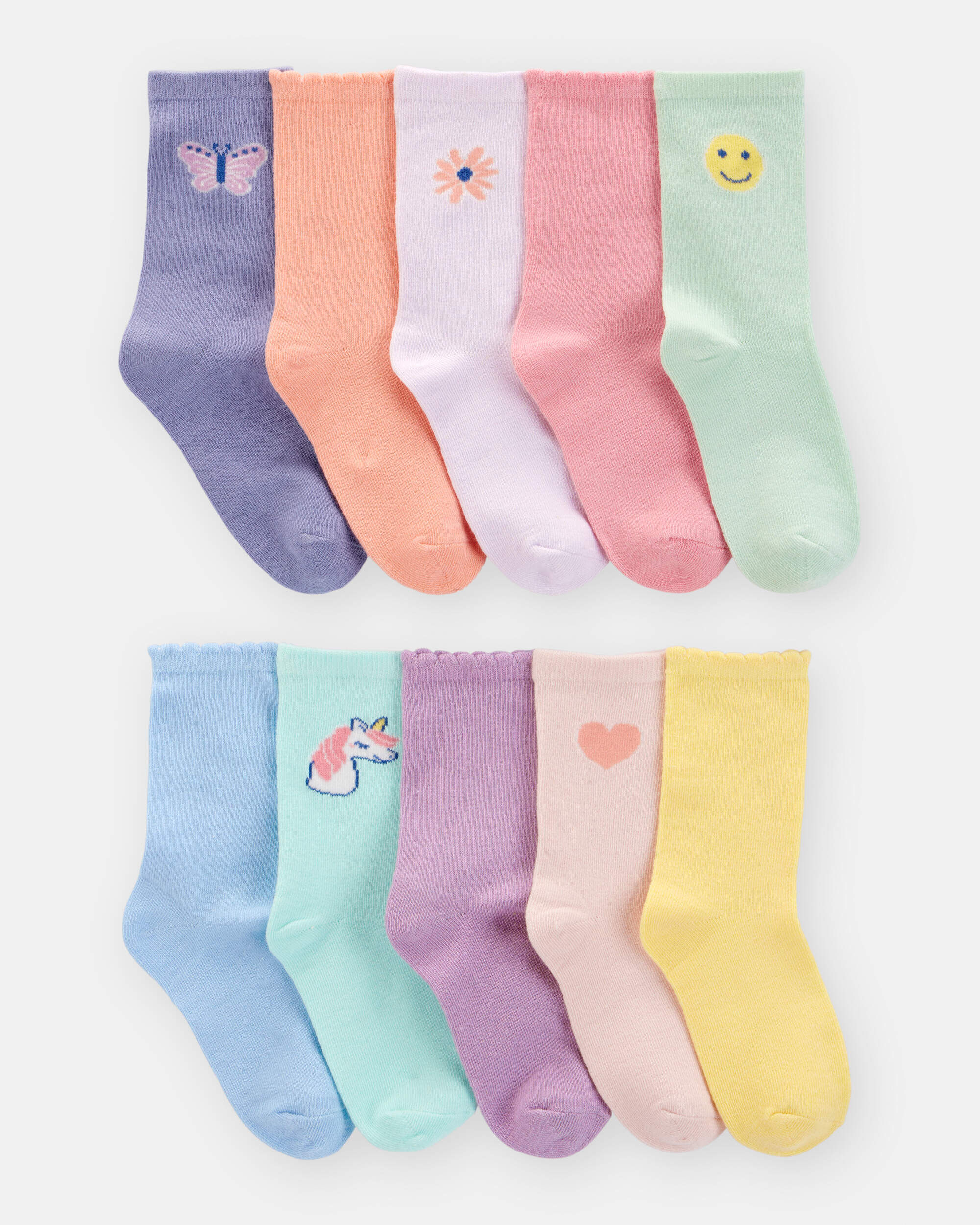 Girls 10-Pack Crew Socks - Image 2