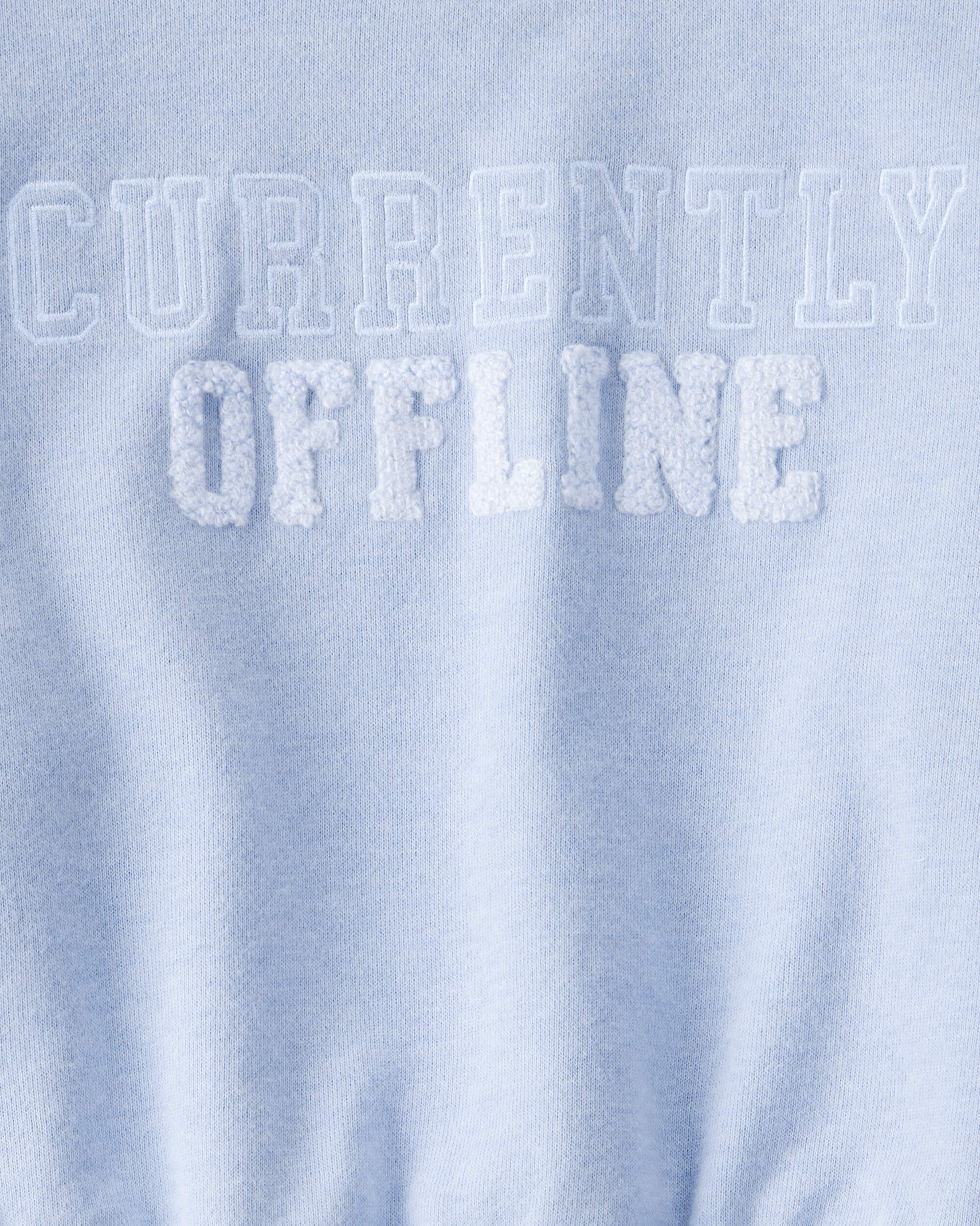 Kid Oversized "Currently Offline" Graphic Sweatshirt - Blue - Image 4