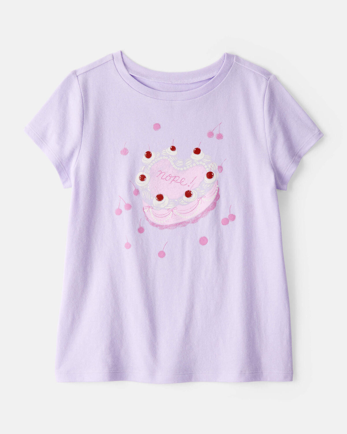 Girls Heart Cake Short-Sleeve Graphic Tee - Purple