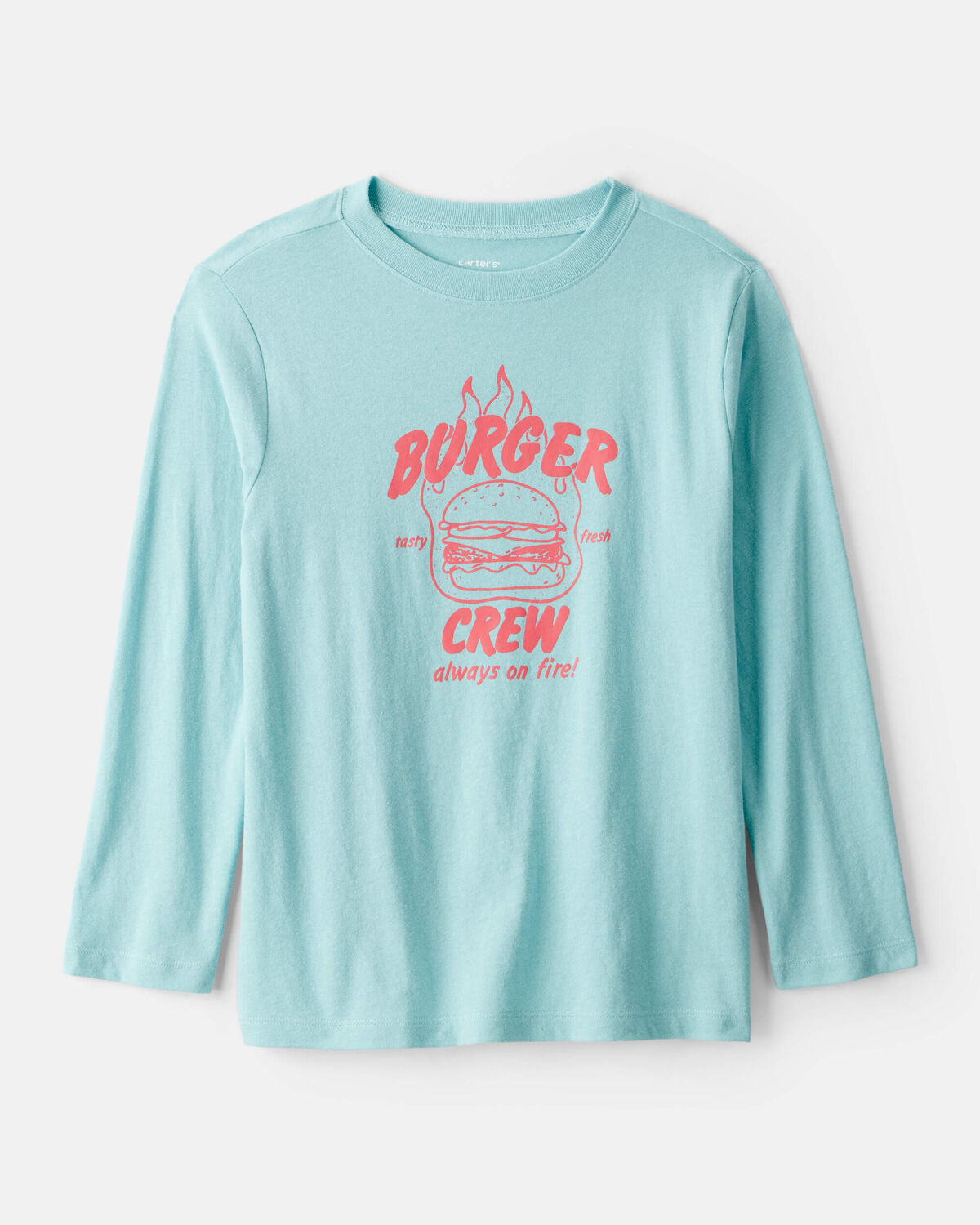 Kids Burger Crew Long-Sleeve Graphic Tee - Blue