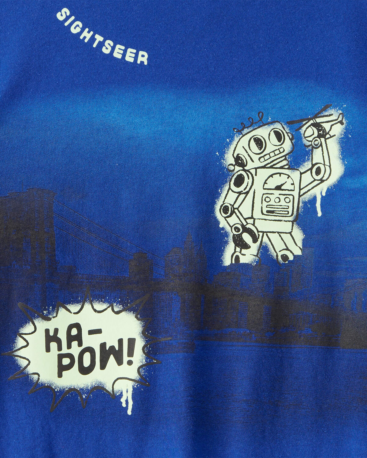 Boys Robot Graphic Tee - Blue - Image 2