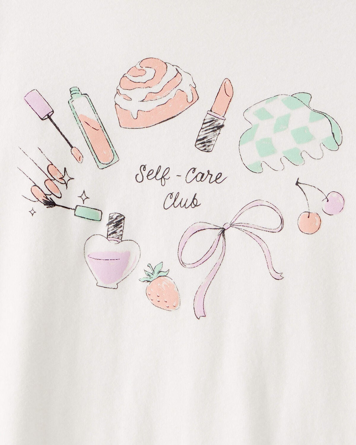 Girls 'Self Care' Long-Sleeve Graphic Tee - Ivory - Image 2