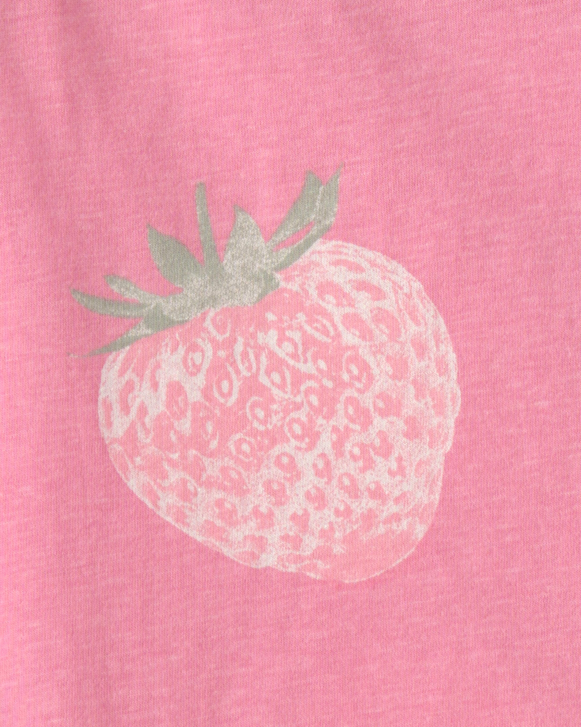 Girls Strawberry Short-Sleeve Dress - Pink - Image 4