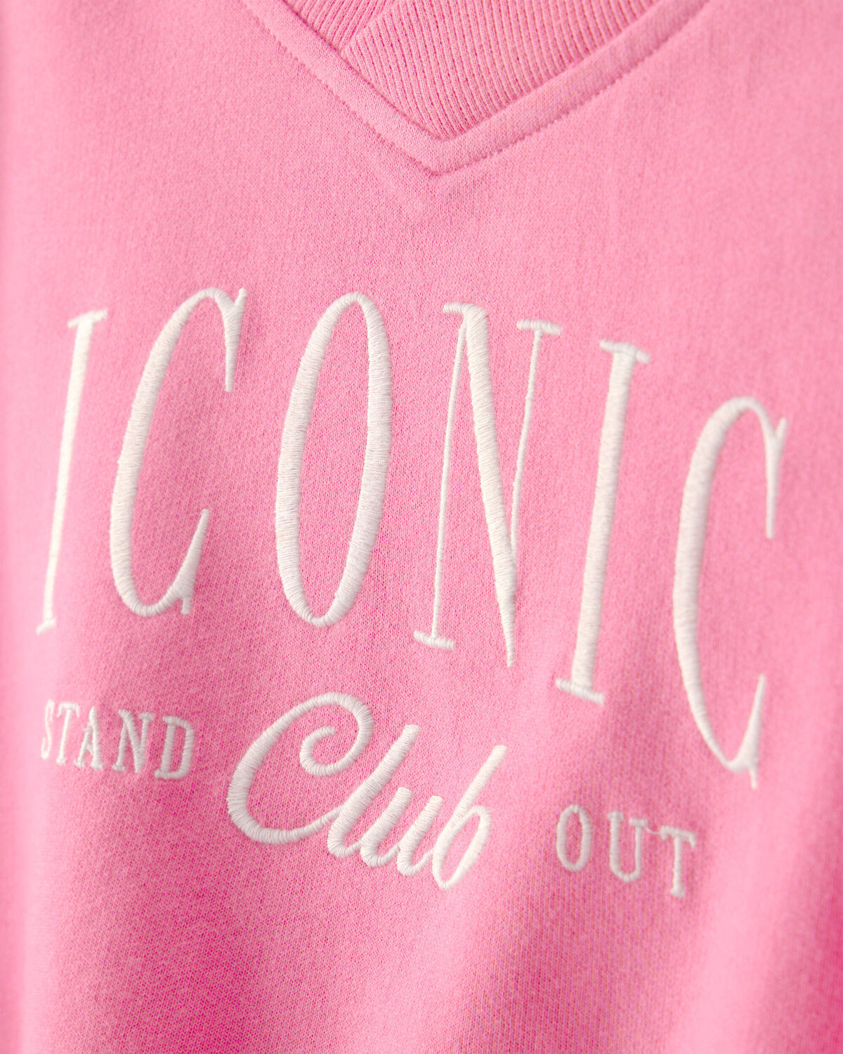 Girls 'Iconic Club' French Terry Pullover Sweatshirt - Pink - Image 2