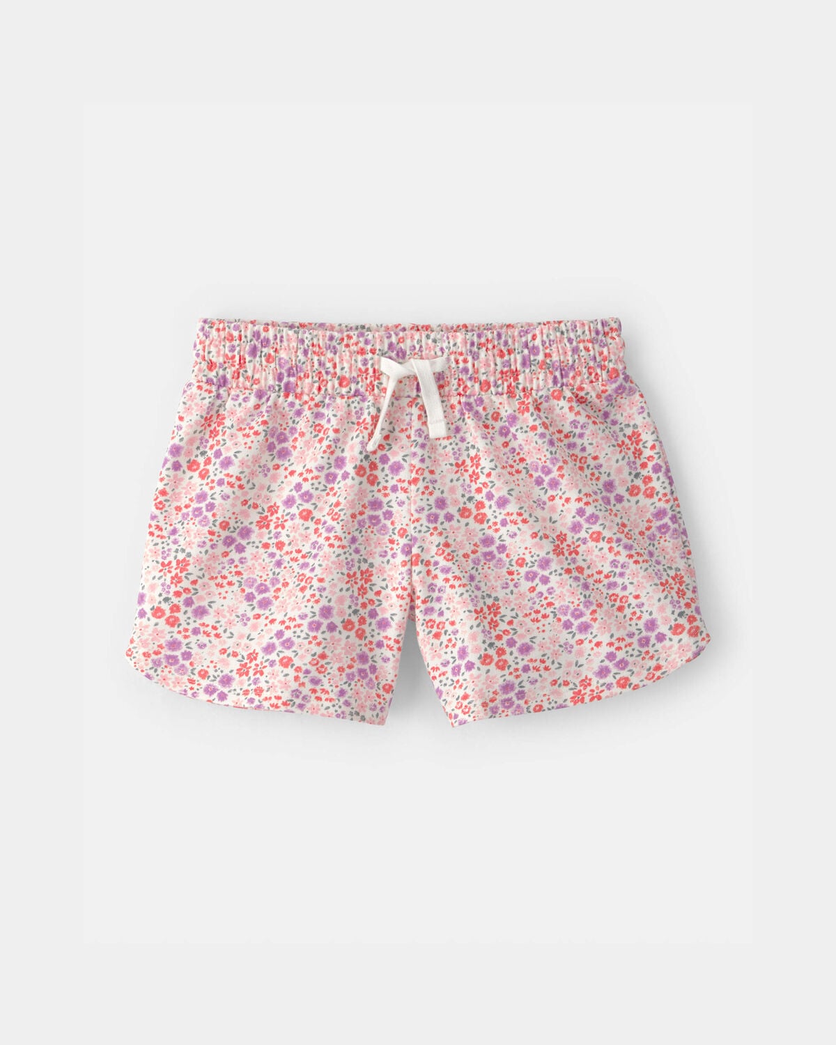 Girls Floral French Terry Shorts - Pink