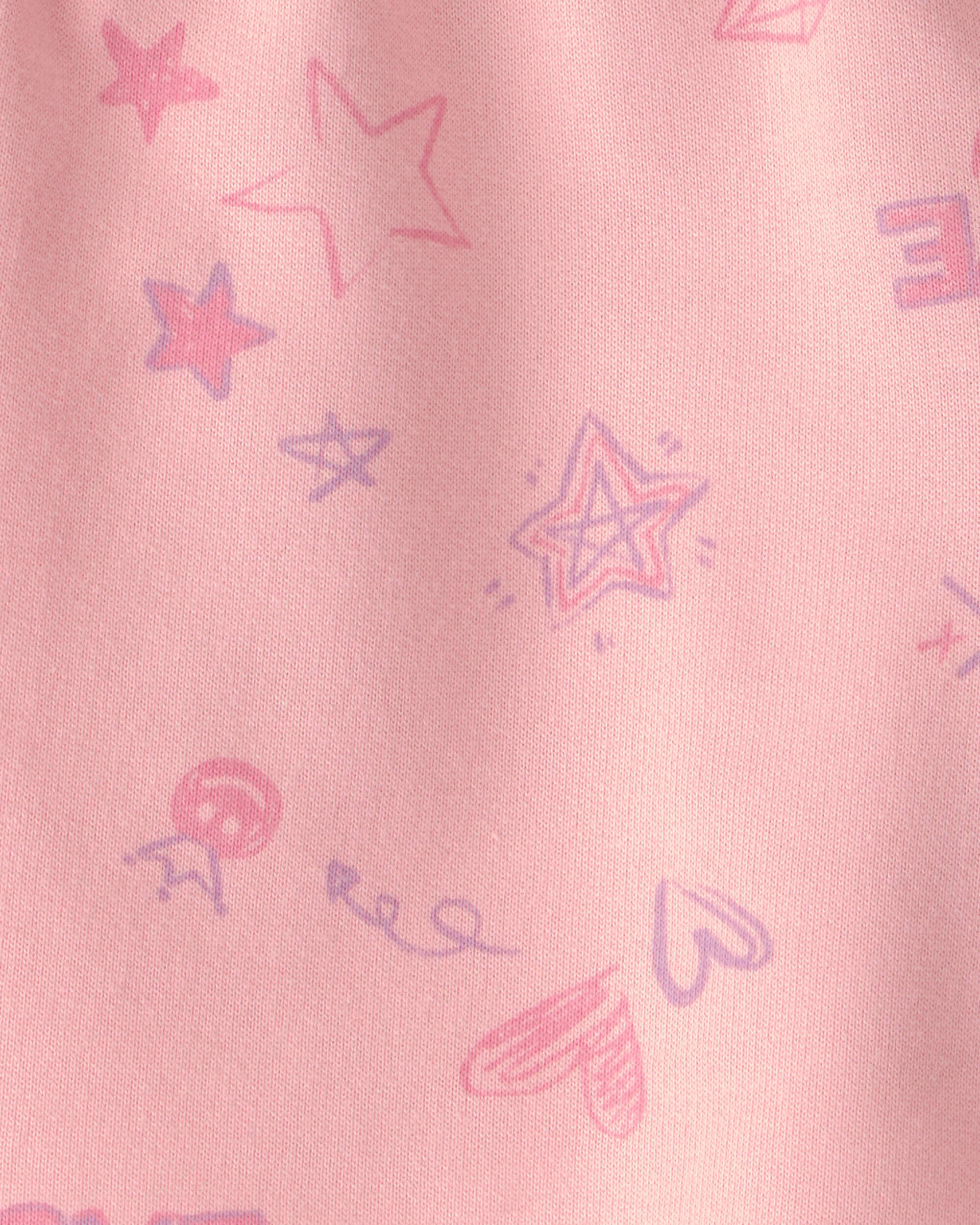 Girls Floral French Terry Shorts - Pink - Image 5
