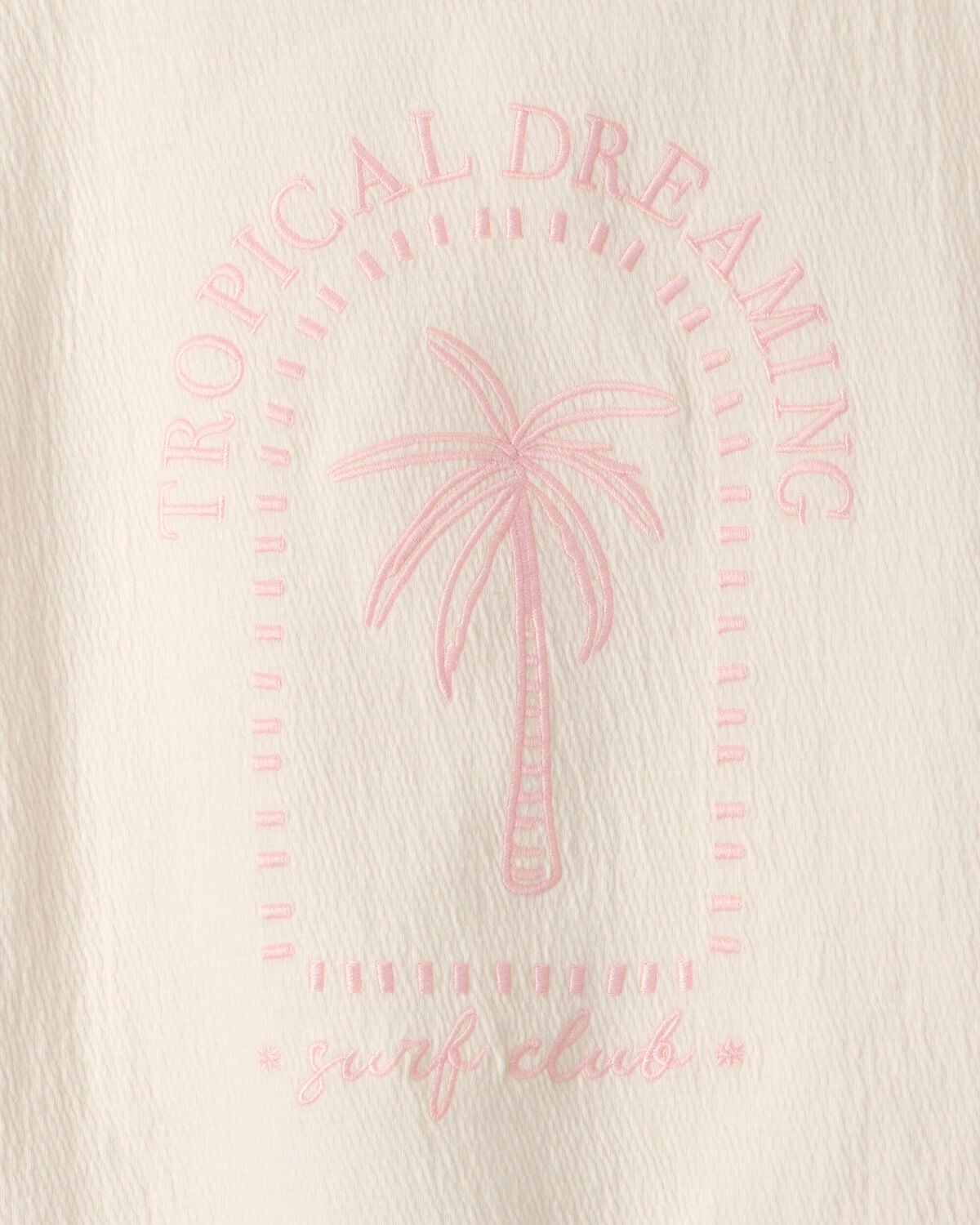 Girls 'Tropical Dreaming' Crinkle Top - Cream - Image 3