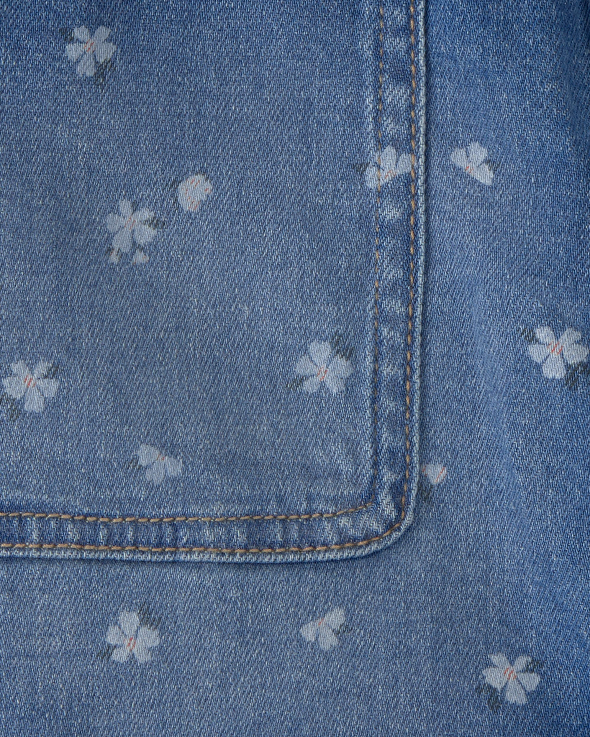 Girls Floral Denim Utility Skirt - Dark Wash - Image 4