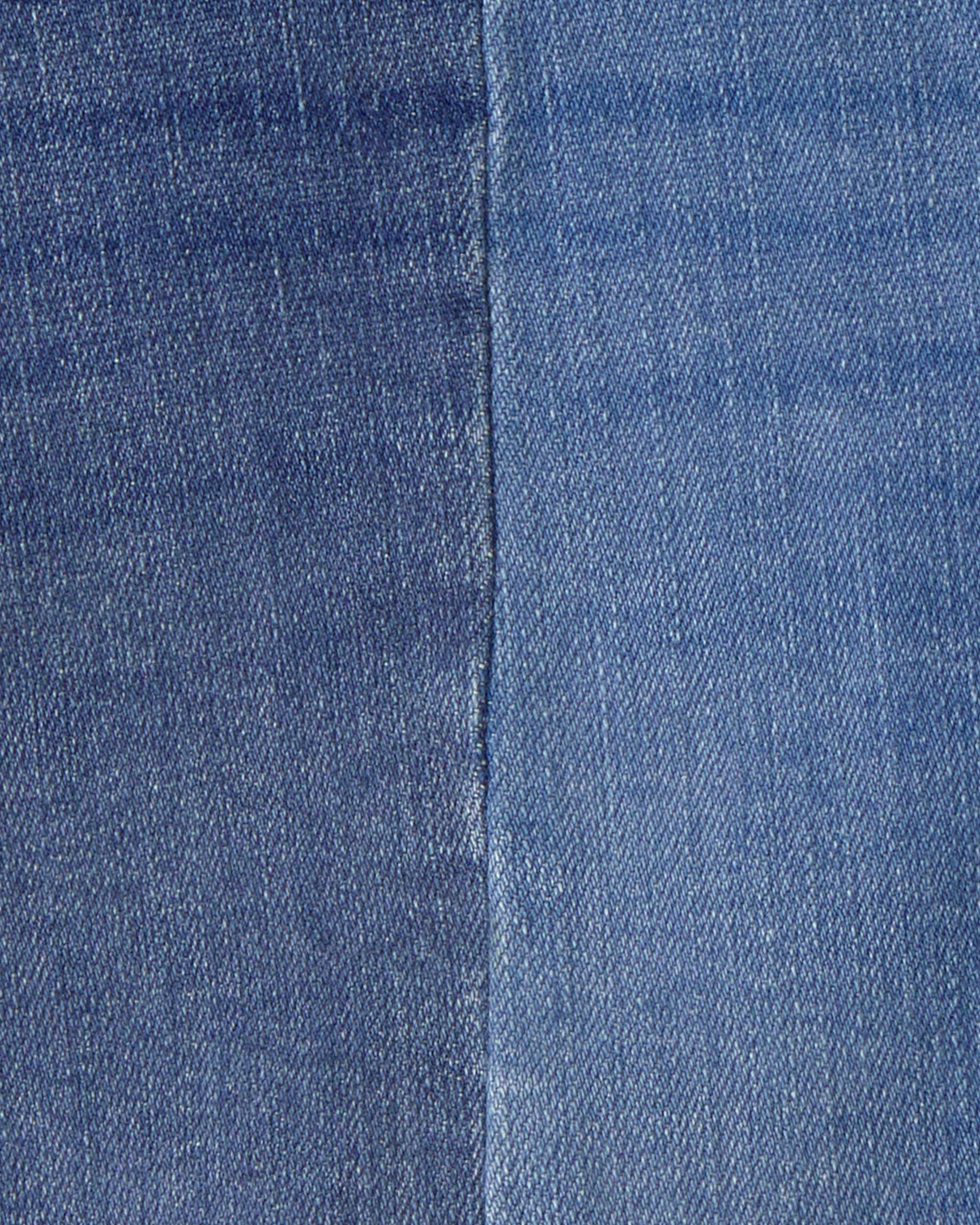 Girls Eyelet Trim Denim Shorts - Medium Wash - Image 5