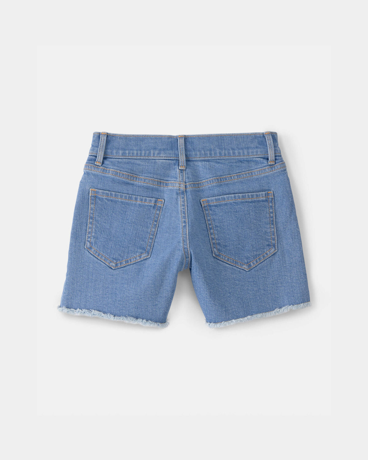 Girls Cherry Denim Embroidered Midi Shorts - Medium Wash - Image 3