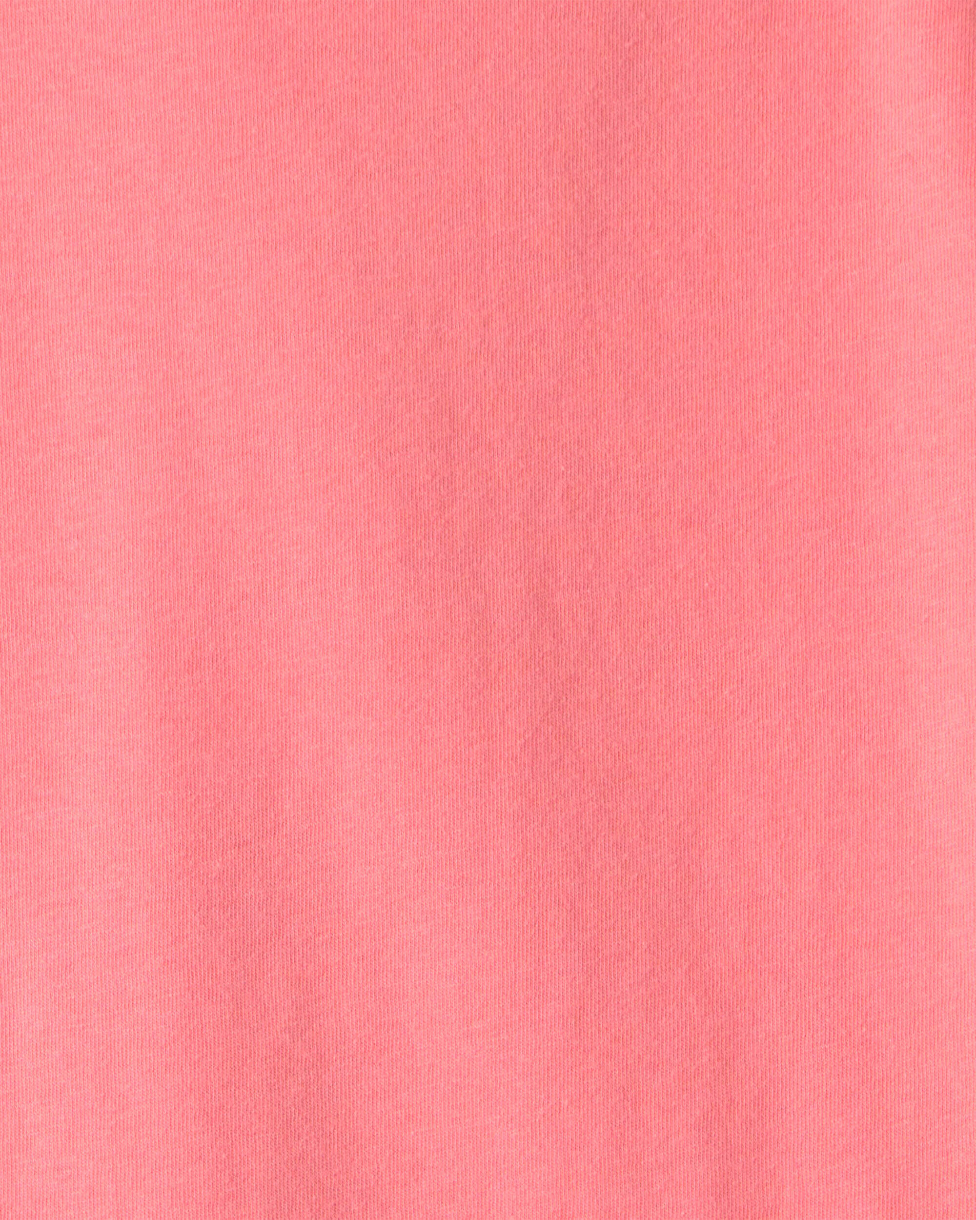 Kids Solid T-Shirt - Coral - Image 3