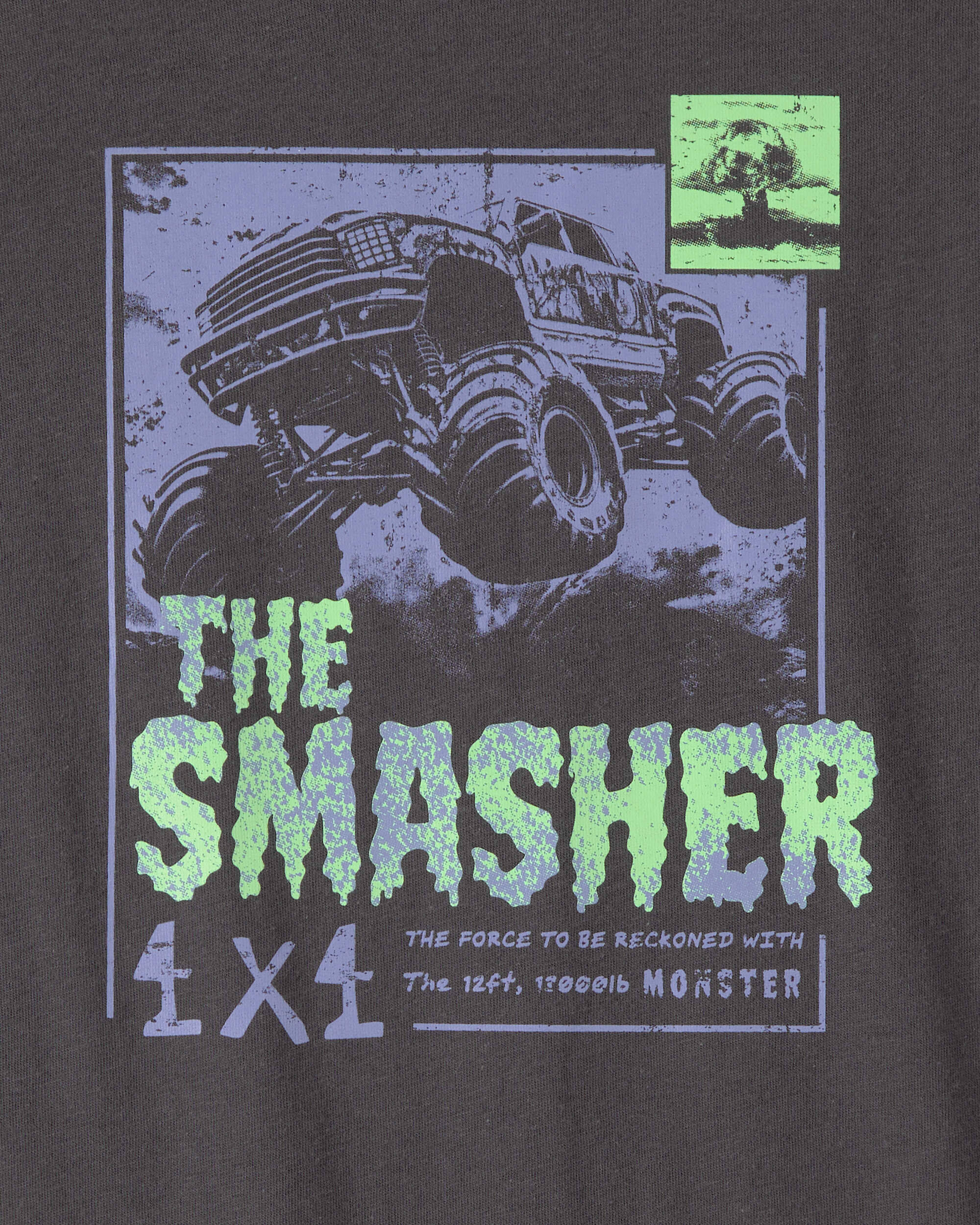 Boys Monster Truck Graphic Tee - Grey - Image 3