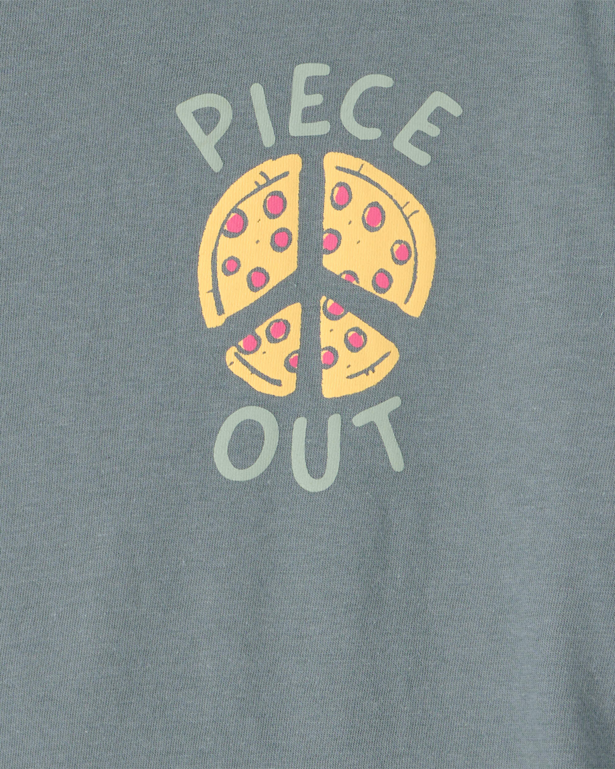 Kids 'Piece Out' Pizza Graphic Tee - Grey - Image 3