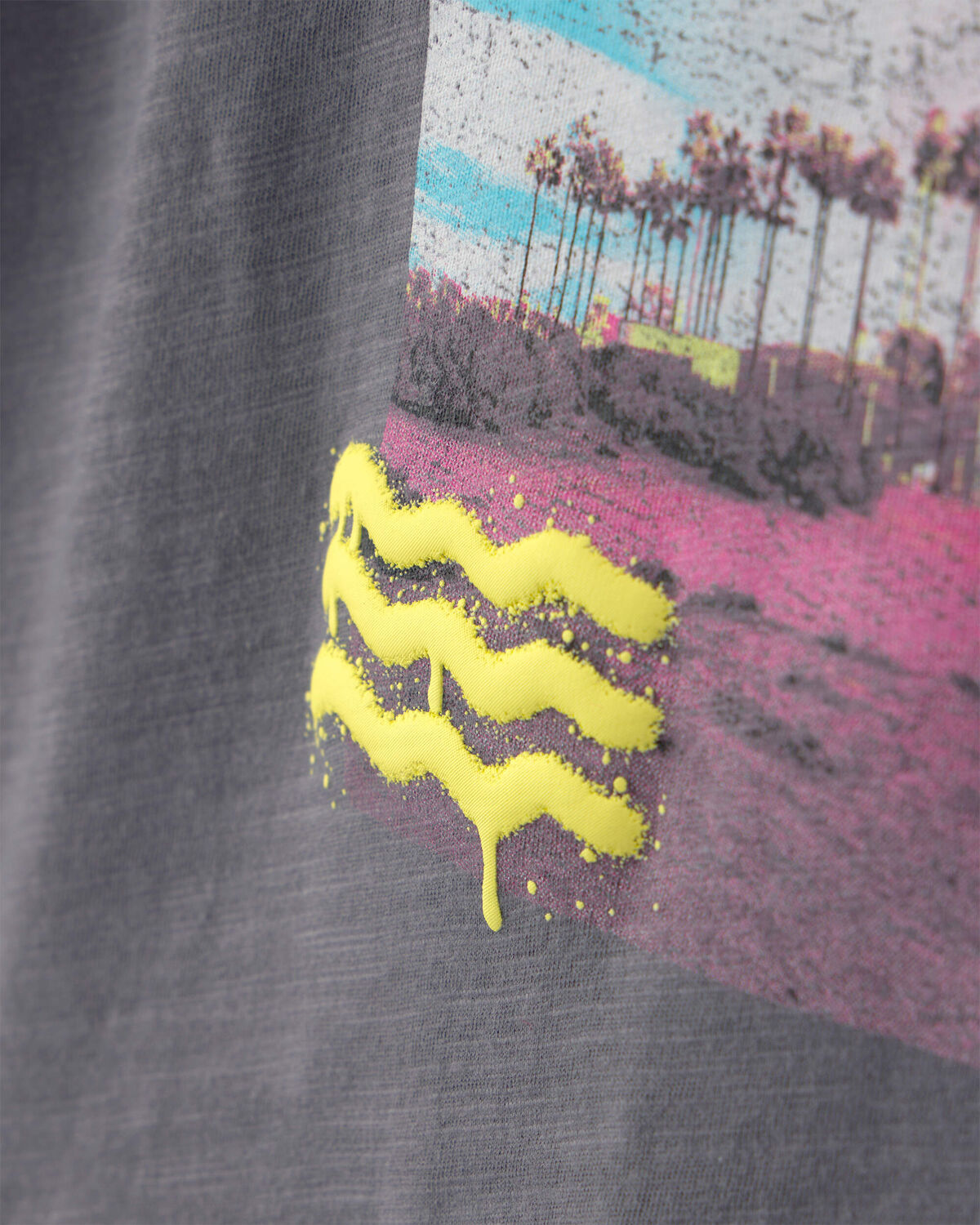 Boys Beachside Palm Tree Graphic Tee - Grey - Image 2