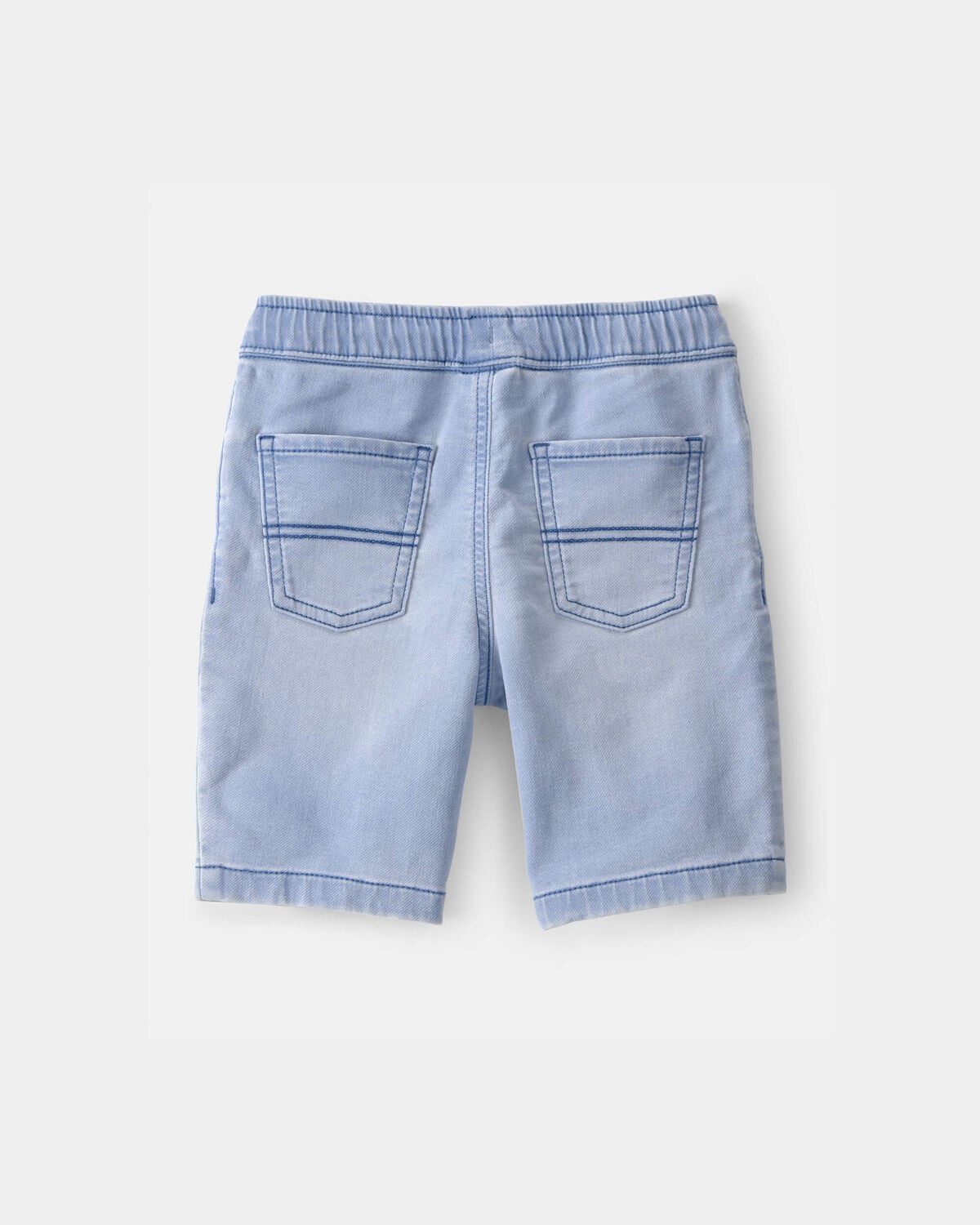 Boys Denim Drawstring Shorts - Light Wash - Image 3