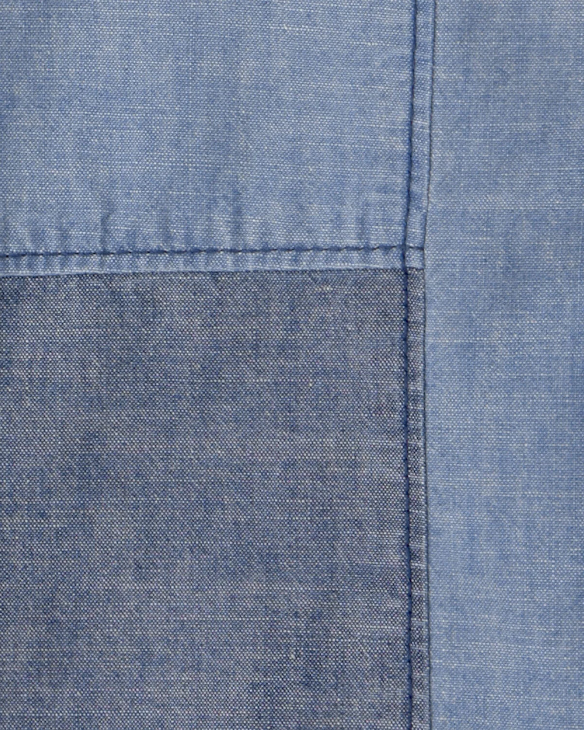 Boys Patchwork Chambray Button-Down Shirt - Blue - Image 3
