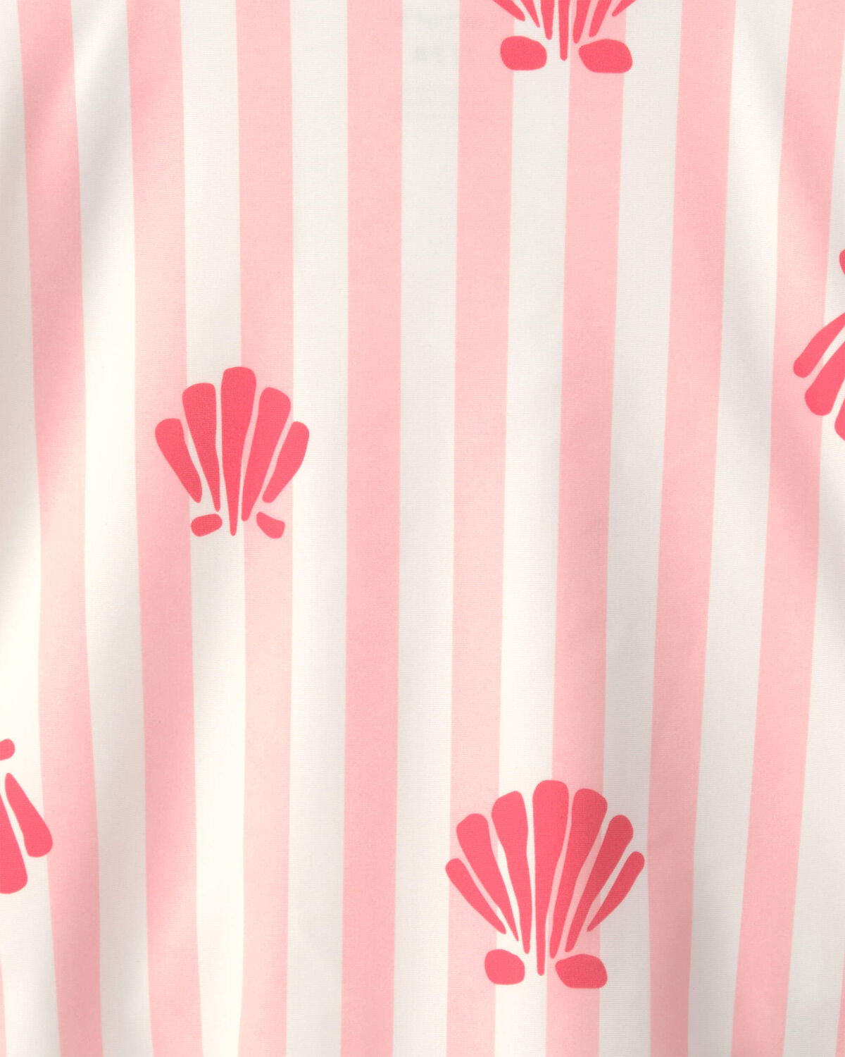 Girls 1-Piece Shell Striped Swimsuit - Pink - Image 3