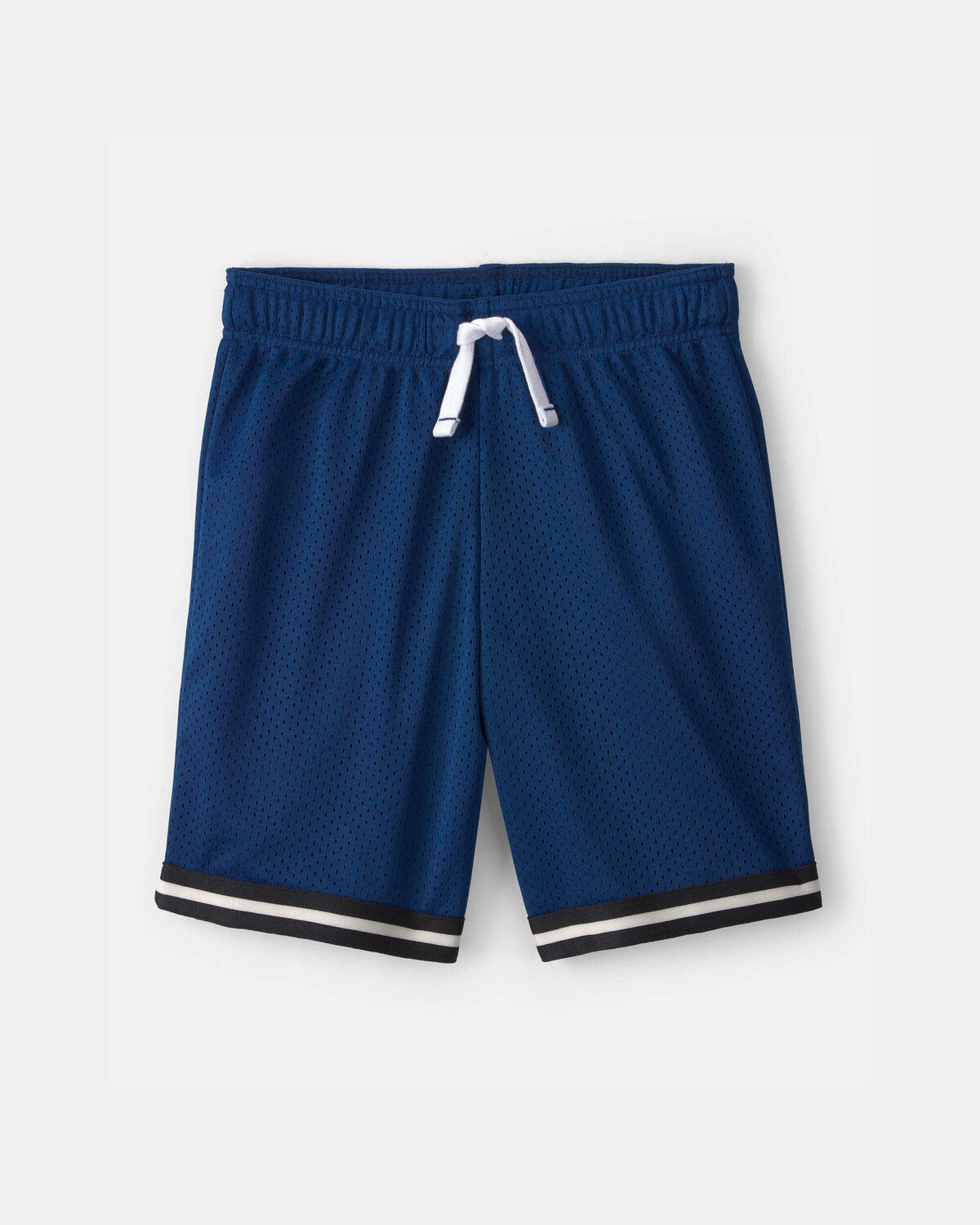 Boys Striped Mesh Active Shorts - Navy