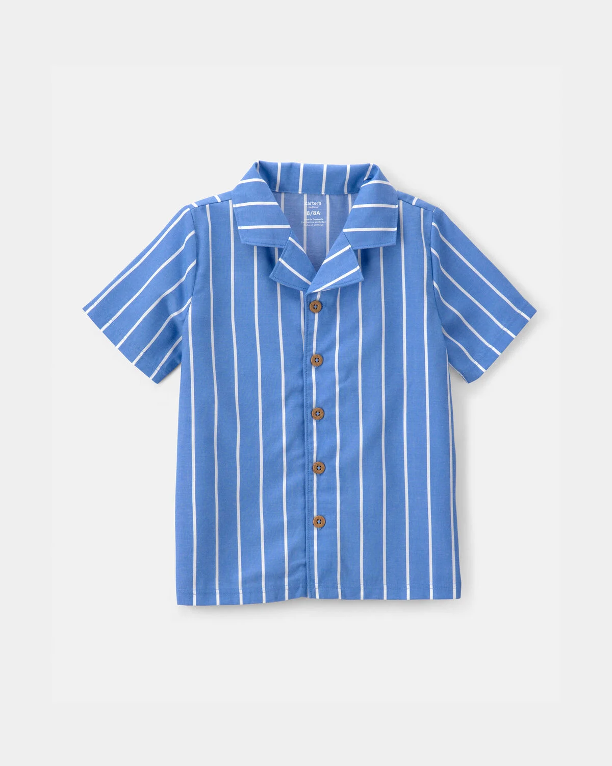 Boys Striped Loose Fit 2-Piece Pajama Set - Blue - Image 2