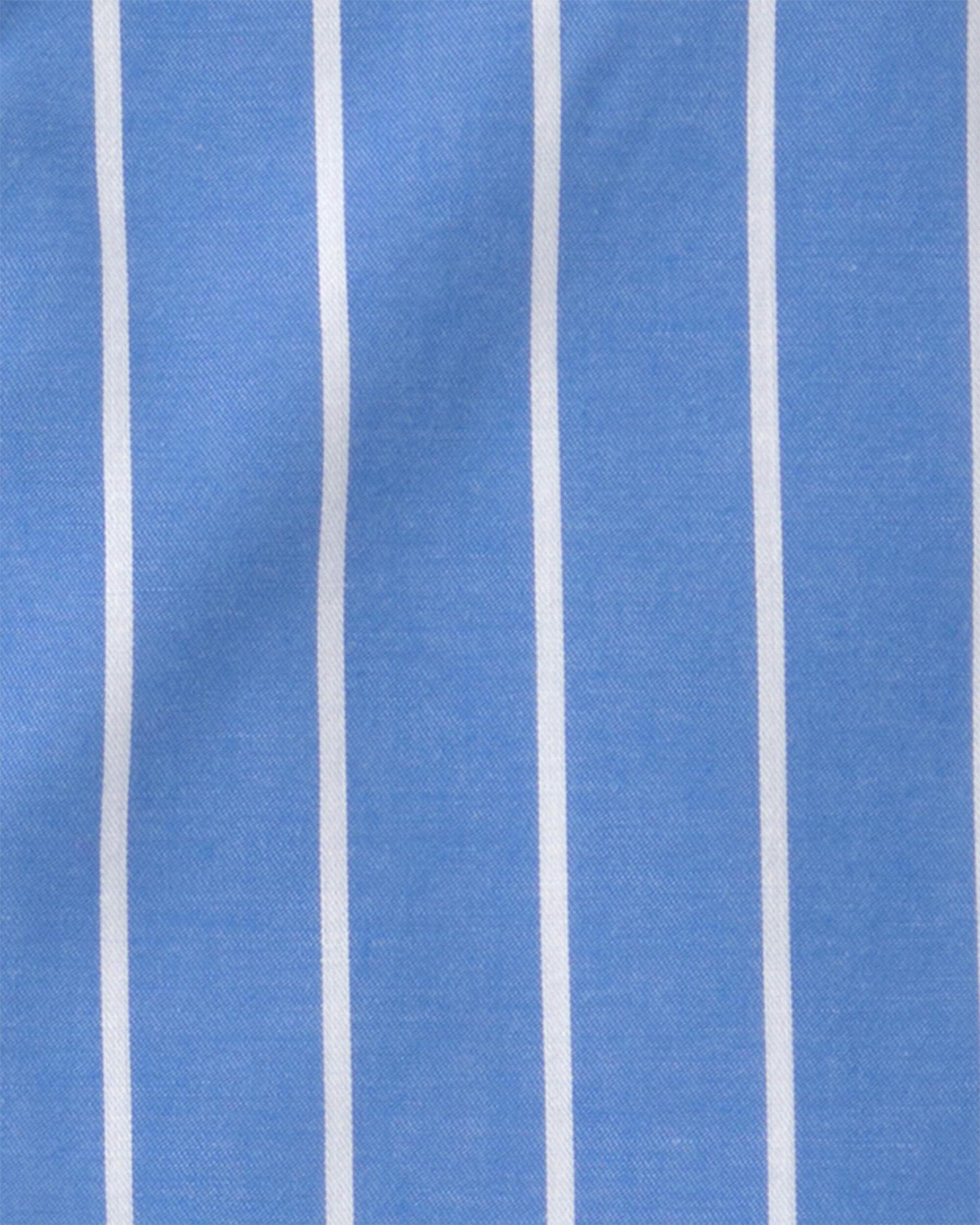 Boys Striped Loose Fit 2-Piece Pajama Set - Blue - Image 5