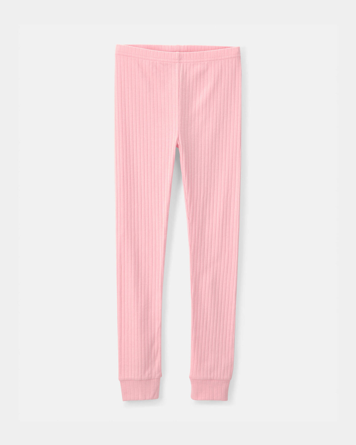 Girls Butterfly Rib Snug Fit 2-Piece Pajama Set - Pink - Image 3