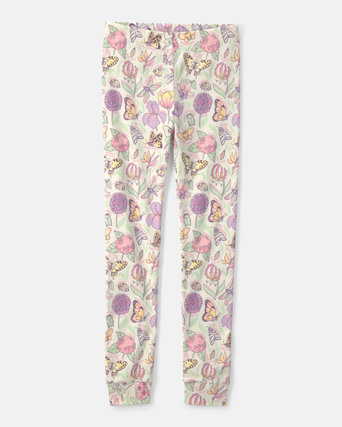 Girls Butterfly 100% Cotton Snug Fit 2-Piece Pajama Set - Cream - Image 4