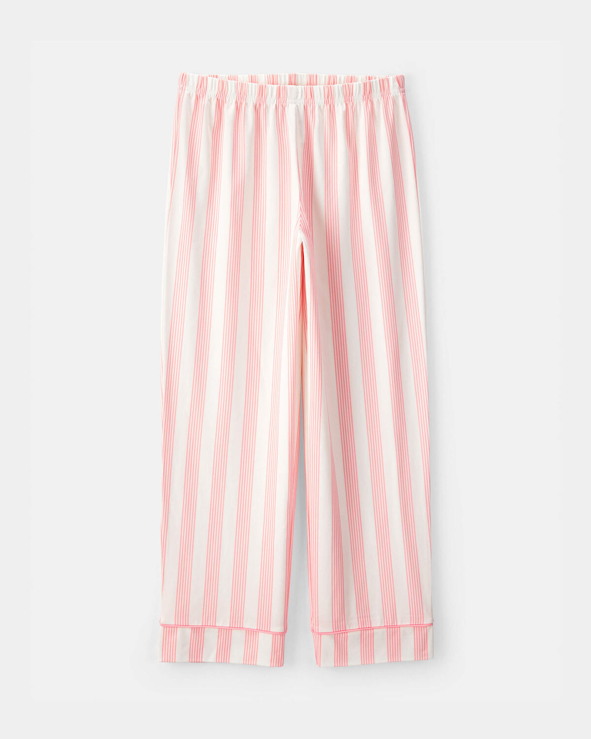 Girls Striped Loose Fit 2-Piece Pajama Set - Pink/Ivory - Image 3